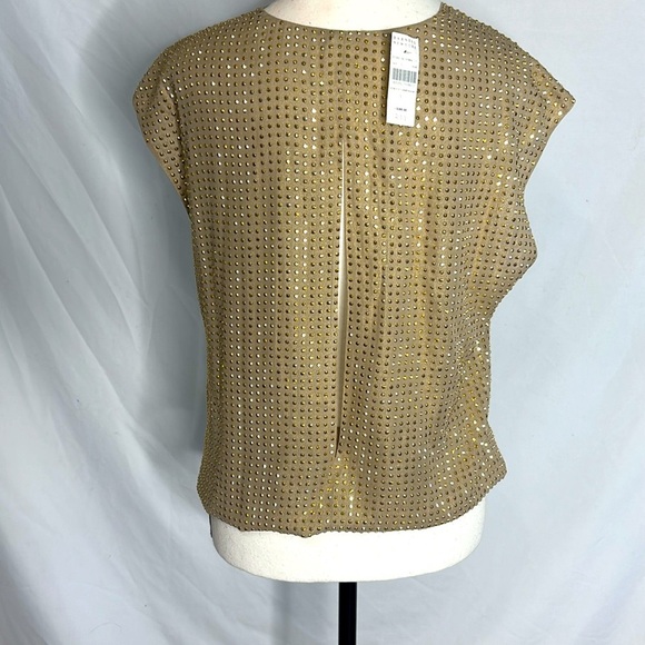 NWT L’Agence 100% silk blouse with gold studs - Picture 3 of 5